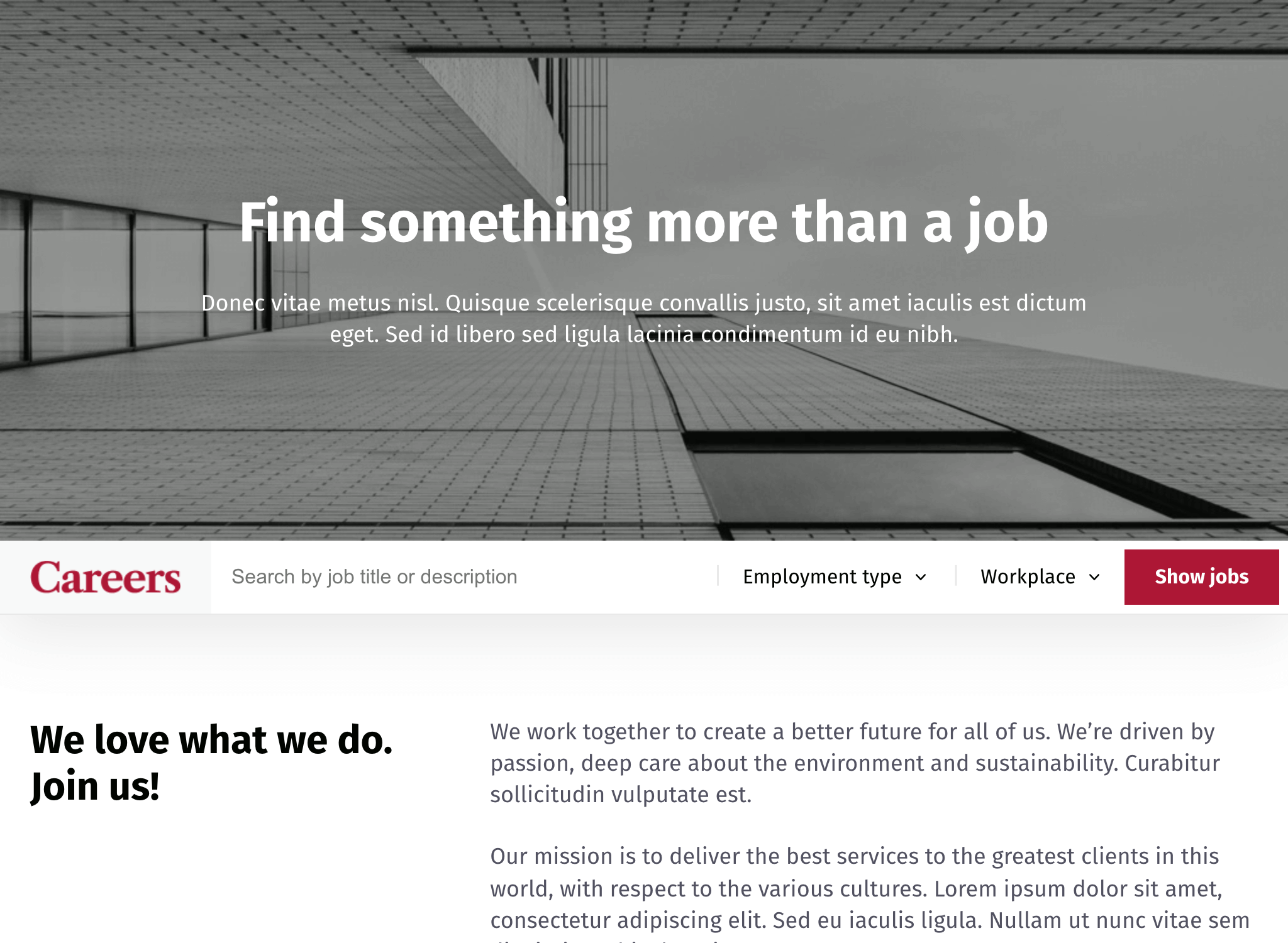 Screenshot of the Careers WordPress theme