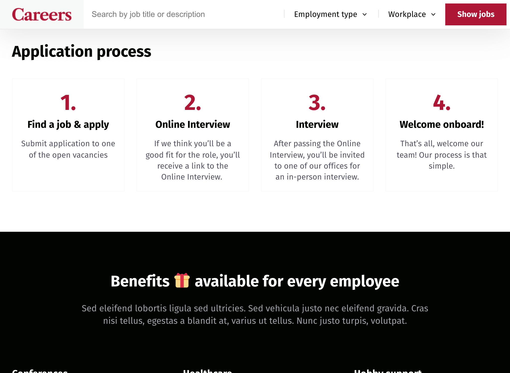 Screenshot of the Careers WordPress theme