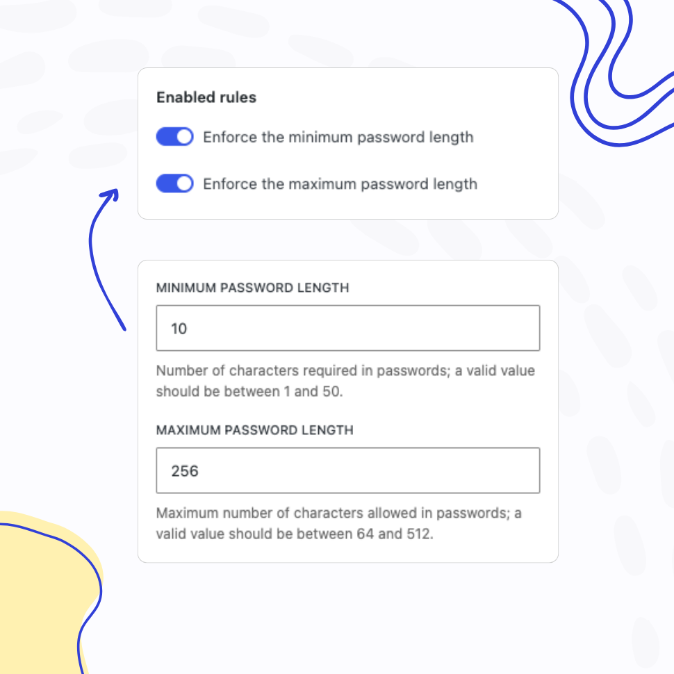 Control the Rules Related to the Password's Length